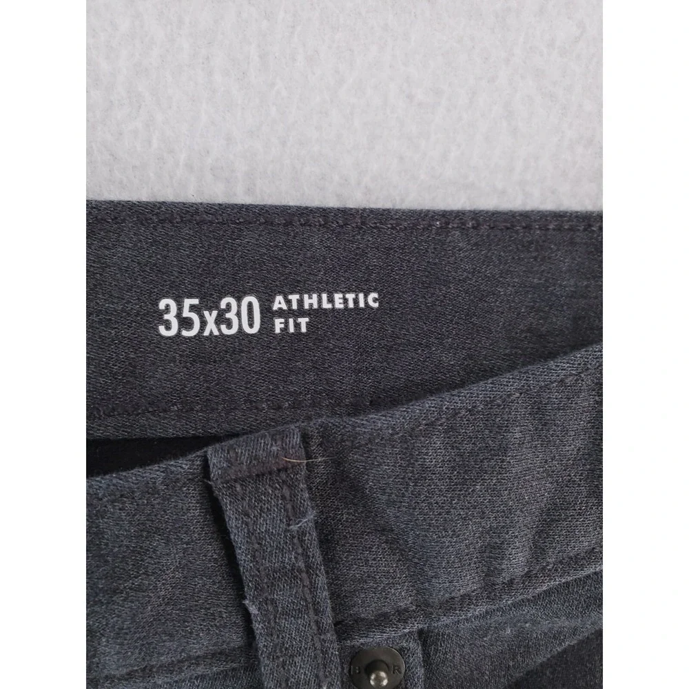 Banana Republic Jeans Men 35x28* Gray Travel Pant Athletic Tapered Stretch Denim